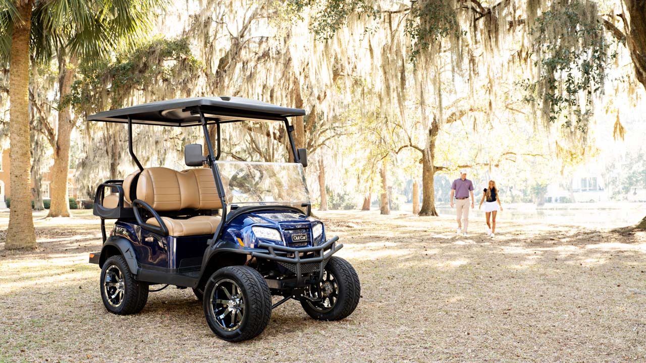 lifted 4 passenger golf cart blue 1280x720