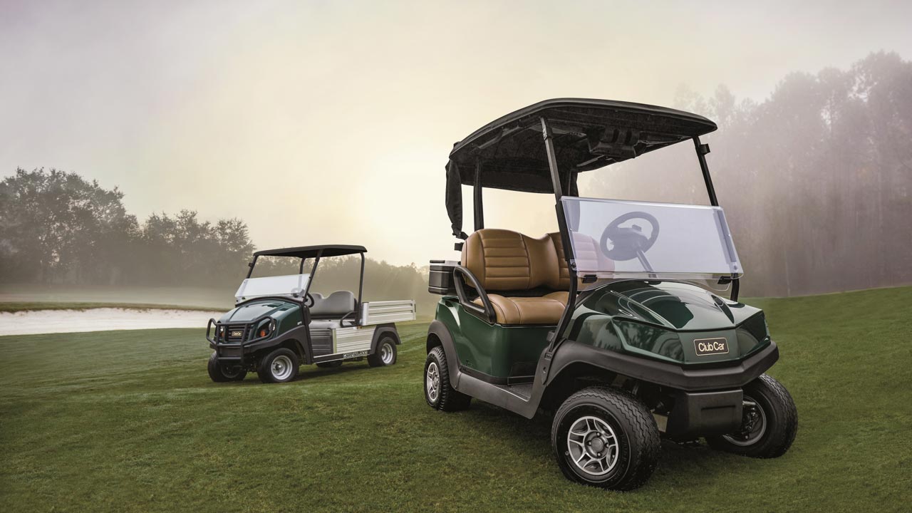 tempo golf cart and carryall turf utility vehicle on golf course 1280x720